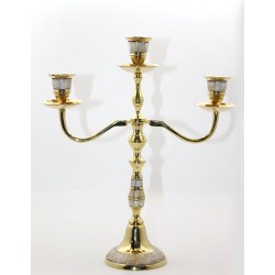 Pirinç Sedefli 3'lü Şamdan Model 2 