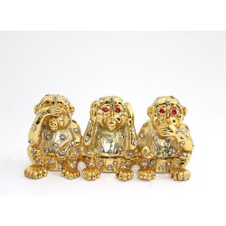 Swarovski Taşlı 3'lü Maymun Seti 