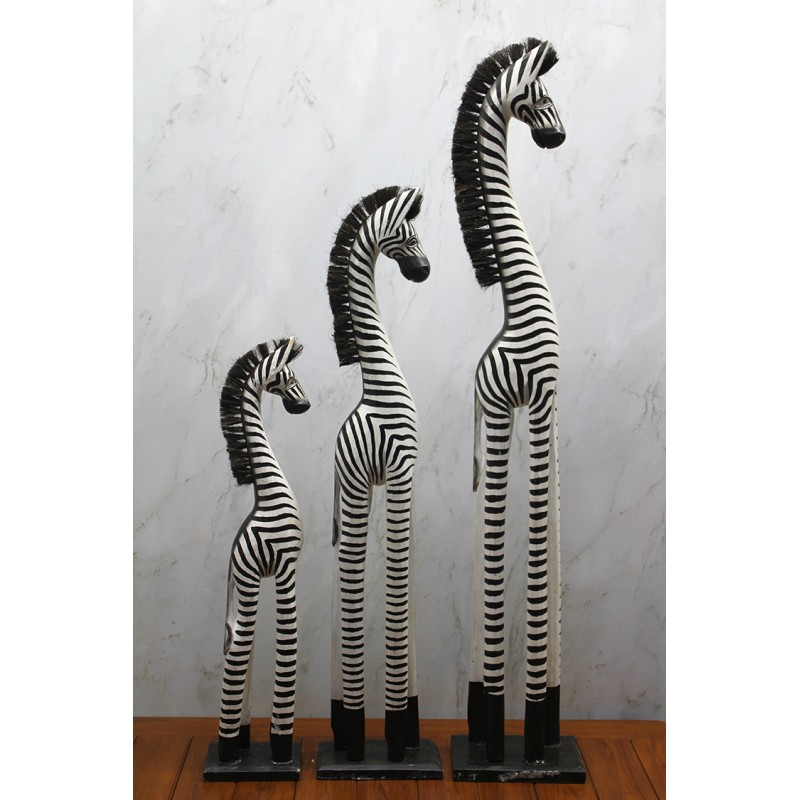 Ahşap 3'lü Zebra Figürü Ahşap 3lü Zebra Figürü