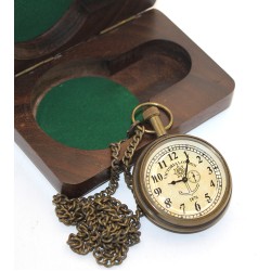 Ahşap Kutulu Pirinç Köstekli Saat Model 6 