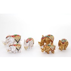 Swarovski Taşlı 3'lü Fil Figürü Model 4