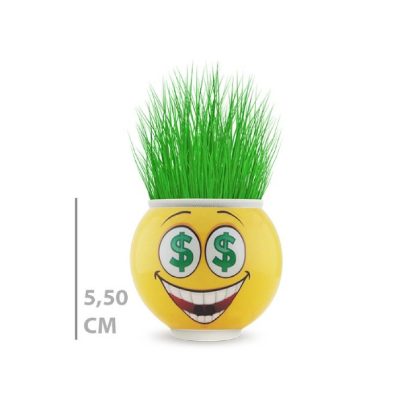 Çim Adam Saksı Emoji Figürlü 1 Adet Çim Adam Saksı Emoji Figürlü 1 Adet