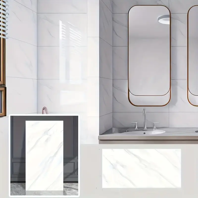 Beyaz Mermer Desenli Alüminyum Plastik Duvar Stickerı Beyaz Mermer Desenli Alüminyum Plastik Duvar Stickerı