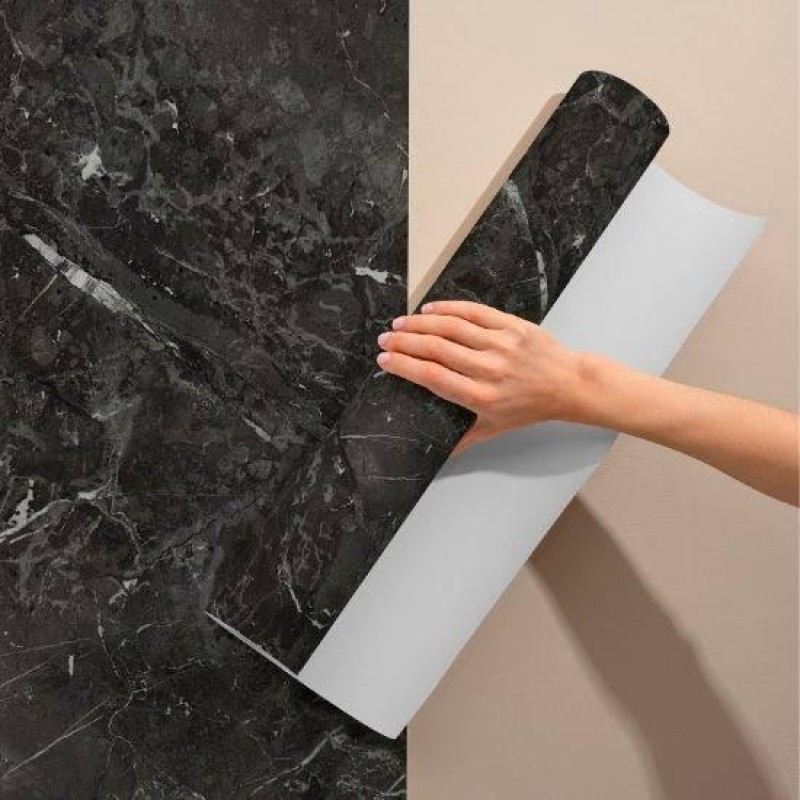 Siyah Mermer Desenli Yapışkanlı Kaplama Kağıdı 5 Metre Siyah Mermer Desenli Yapışkanlı Kaplama Kağıdı 5 Metre