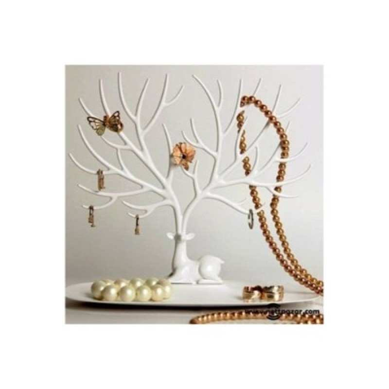 Geyik Tasarımlı Takı Standı Beyaz Geyik Tasarımlı Takı Standı Beyaz