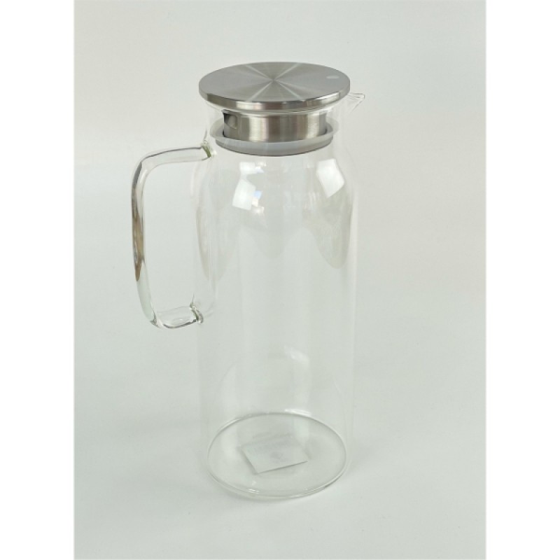 1500 ml Borosilikat Cam Su Sürahisi - Metal Kapaklı ve Isıya Dayanıklı 1500 ml Borosilikat Cam Su Sürahisi - Metal Kapaklı ve Isıya Dayanıklı