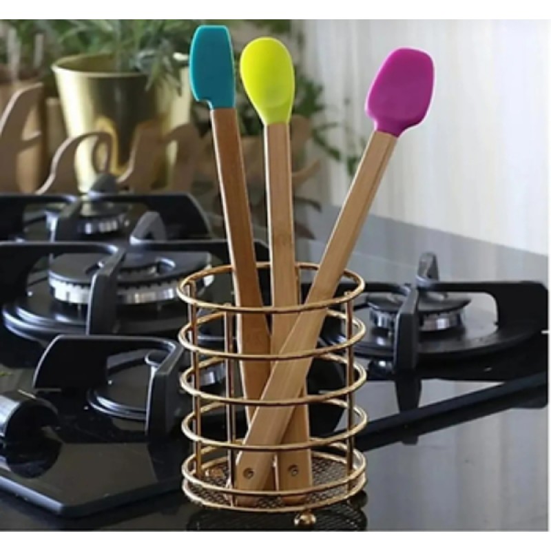 Silikon Uçlu Isıya Dayanıklı Bambu Spatula 3'lü Set Silikon Uçlu Isıya Dayanıklı Bambu Spatula 3lü Set