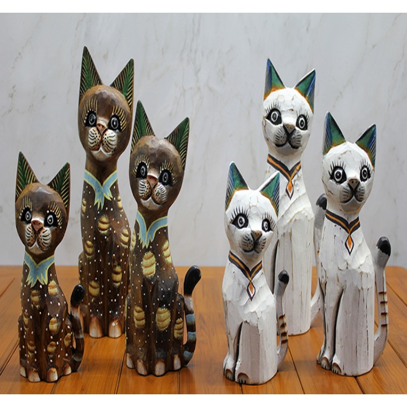 Ahşap 3'lü Kedi Seti 50 Cm Model 3 Ahşap 3'lü Kedi Seti 50 Cm Model 3
