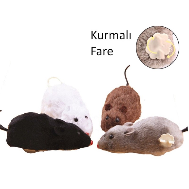 Kurmalı Fare Kedi Eğitim Oyuncağı Kurmalı Fare Kedi Eğitim Oyuncağı