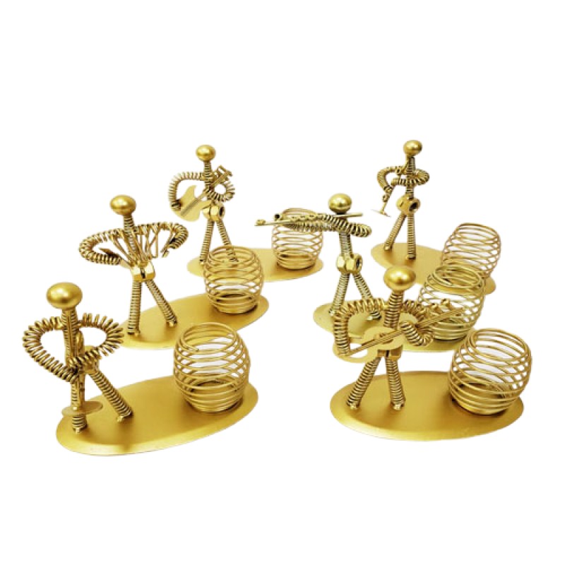 Dekoratif Sarı Metal Adam Müzisyen Kalemlik