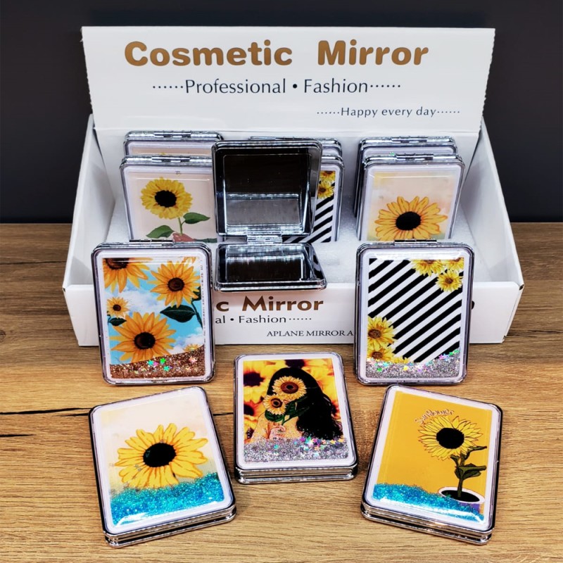 Simli Kapaklı Cep Aynası Simli Kapaklı Cep Aynası