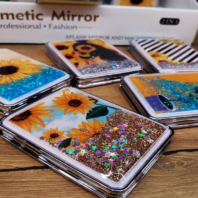 Simli Kapaklı Cep Aynası Simli Kapaklı Cep Aynası