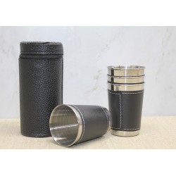 Derili Kılıflı 4'lü Shot Bardak