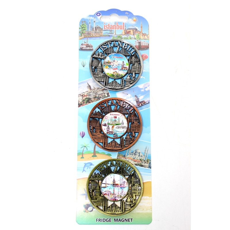 İstanbul Temalı Metal Magnet 3lü Set Model 1