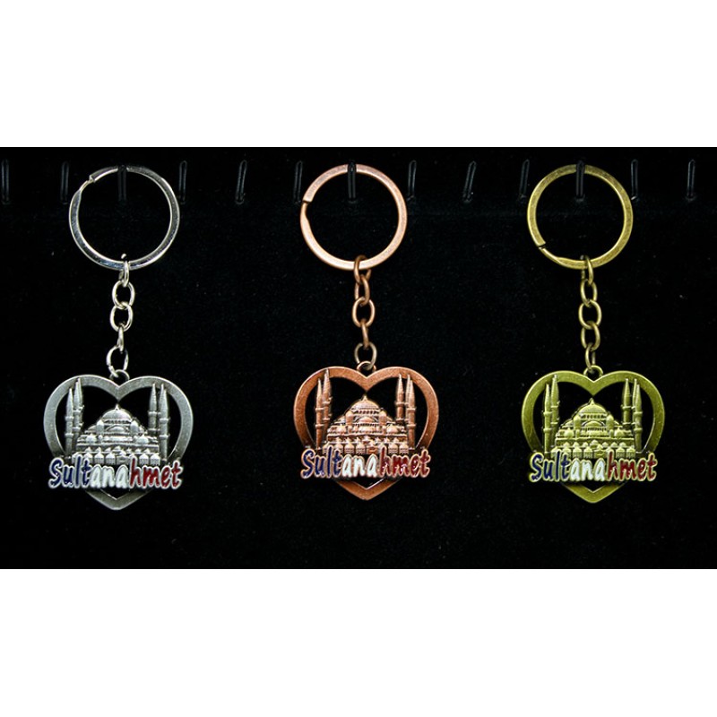 Metal Sultanahmet Anahtarlık Kalp Tasarım Metal Sultanahmet Anahtarlık Kalp Tasarım