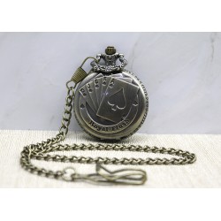 Oyun Kartı Tasarımlı Köstekli Saat 