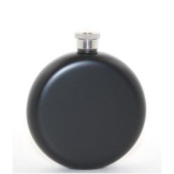 Paslanmaz Çelik Yuvarlak 5 Oz Tekli Matara Siyah Renk