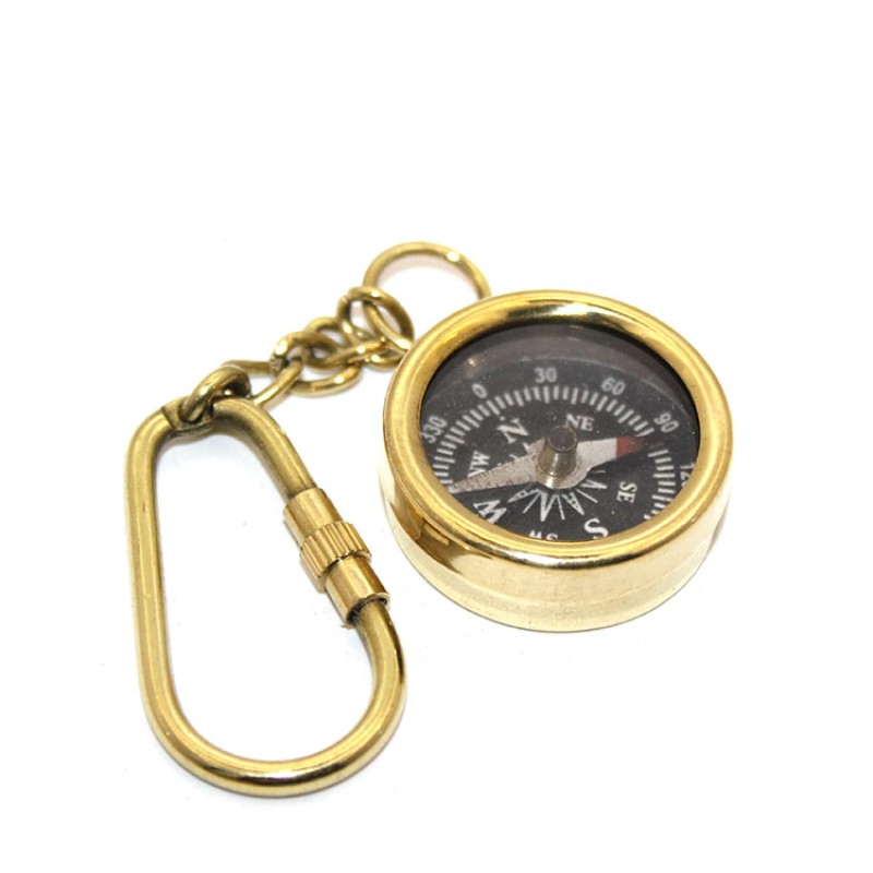 Pirinç Pusulalı Anahtarlık Küçük