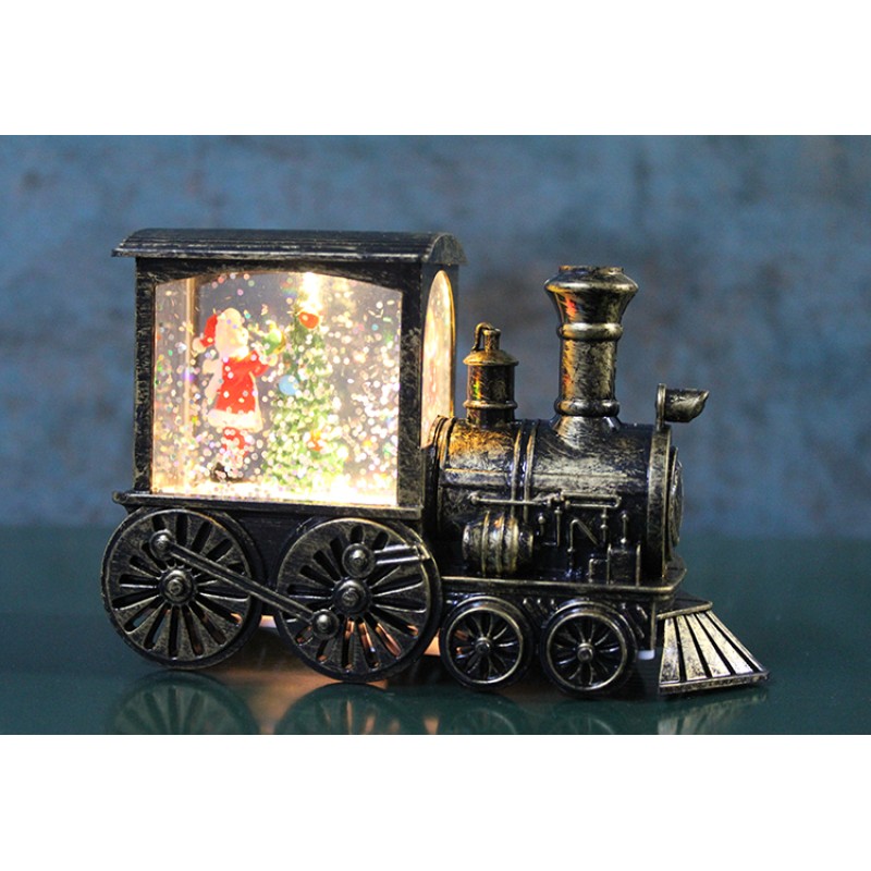 Trenli Yılbaşı Işıklı Kar Küresi Model 2