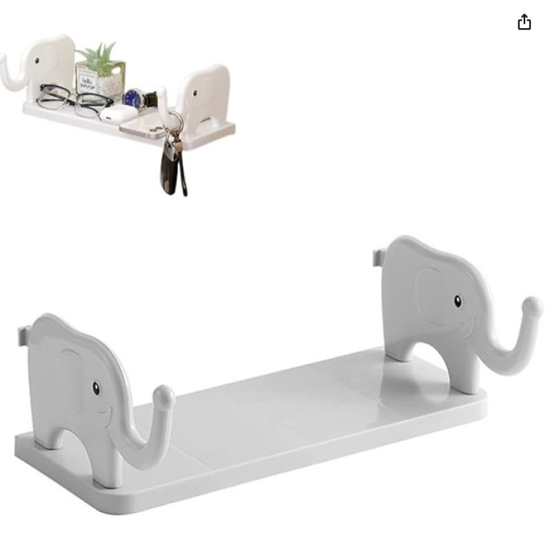 Fil Desenli Yapışkanlı Çok Amaçlı Raf Fil Desenli Yapışkanlı Çok Amaçlı Raf