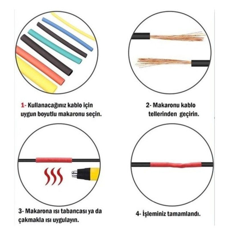 Kablo Koruyucu Makaron Seti 560 Parça Kablo Koruyucu Makaron Seti 560 Parça