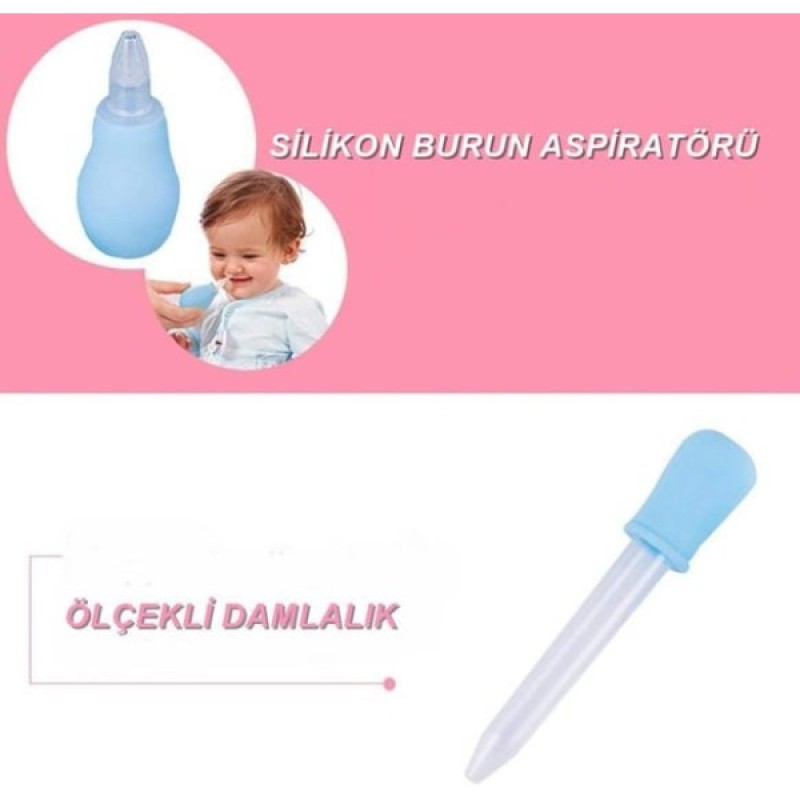 8 Parça Bebek Bakım Seti Mavi Renk 8 Parça Bebek Bakım Seti Mavi Renk