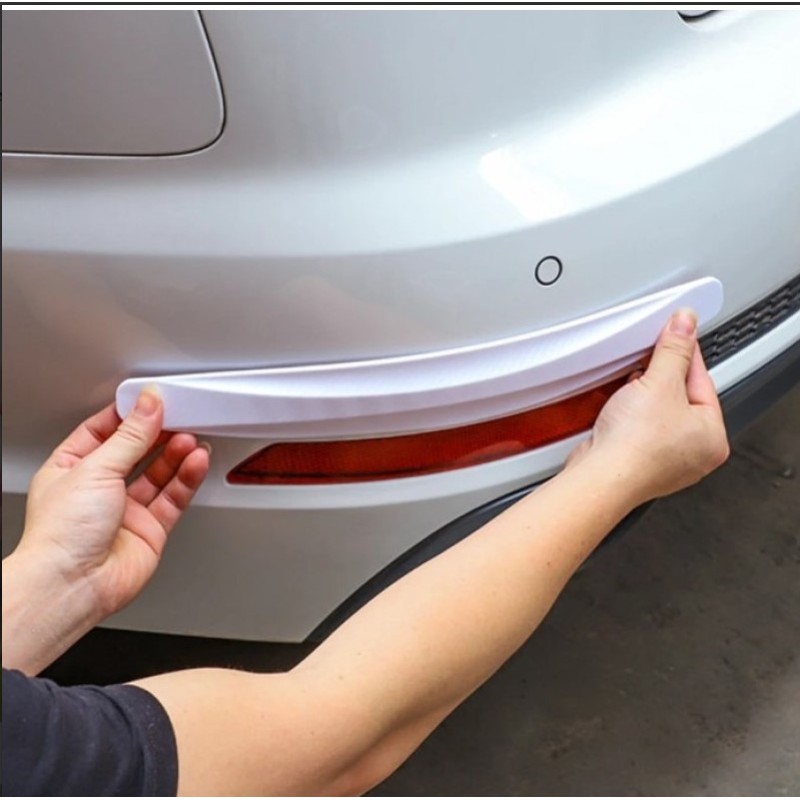 Araba Tampon Koruyucu Karbon Desenli Beyaz Araba Tampon Koruyucu Karbon Desenli Beyaz