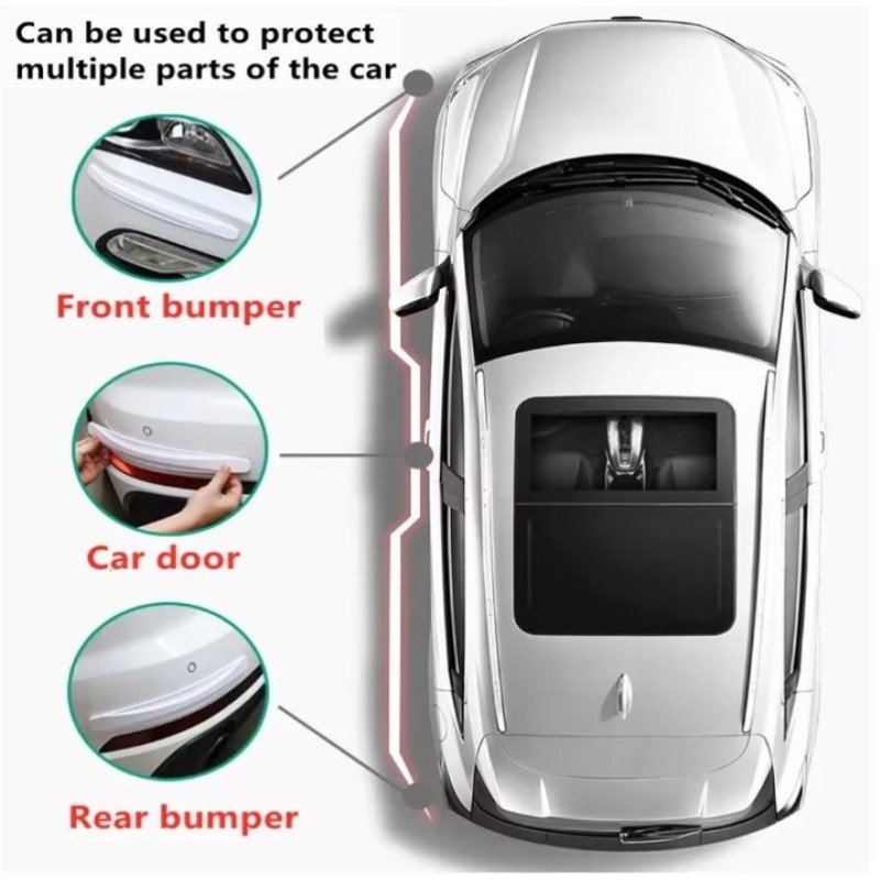 Araba Tampon Koruyucu Karbon Desenli Beyaz Araba Tampon Koruyucu Karbon Desenli Beyaz