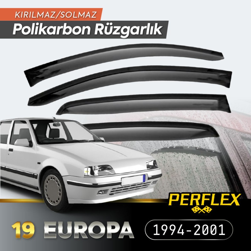Renault 19 Europa 1994-2001 Cam Rüzgarlığı V2 Düz Renault 19 Europa 1994-2001 Cam Rüzgarlığı V2 Düz