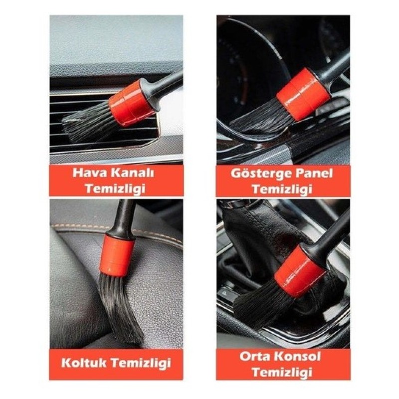 Araba Temizlik Detay Fırçası 5+1 Set Araba Temizlik Detay Fırçası 5+1 Set