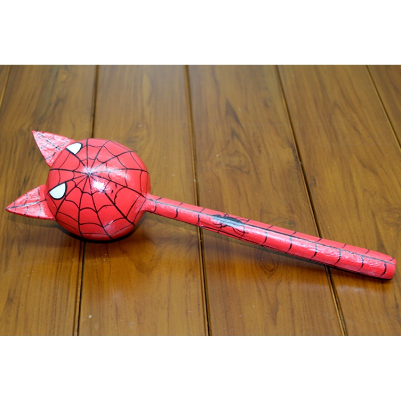 Ahşap Kedili Spiderman Marakas Tekli Ahşap Kedili Spiderman Marakas Tekli
