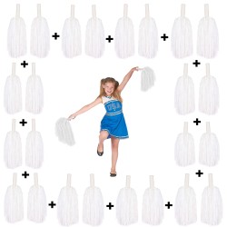 12 Çift Beyaz Gösteri Ponponu (24 Adet)