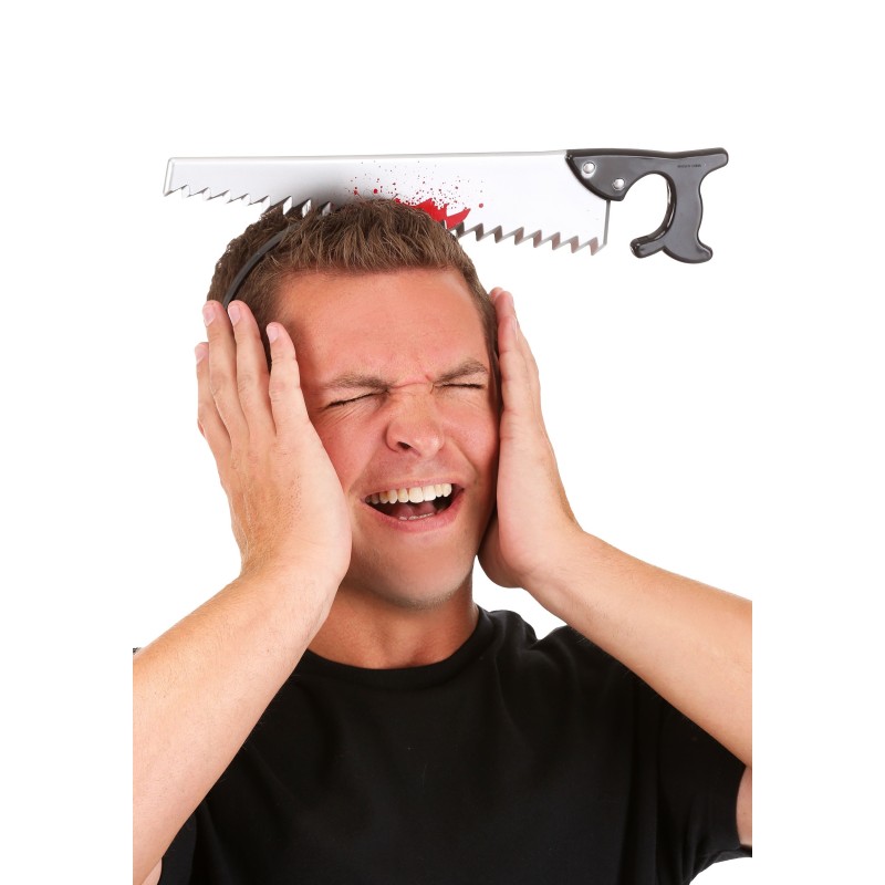 Kafaya Saplanmış Halloween Kanlı Testere Şaka Tacı Kafaya Saplanmış Halloween Kanlı Testere Şaka Tacı