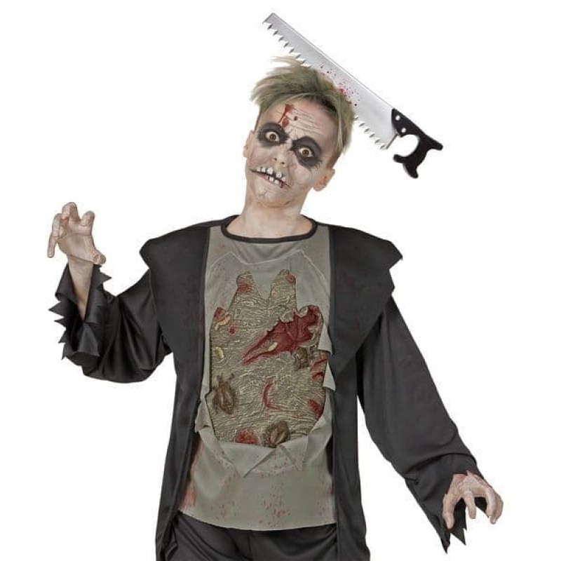 Kafaya Saplanmış Halloween Kanlı Testere Şaka Tacı Kafaya Saplanmış Halloween Kanlı Testere Şaka Tacı