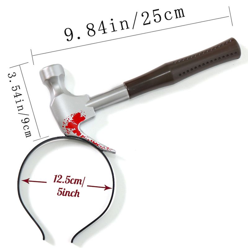 Kafaya Saplanmış Kahverengi Saplı Çekiç Şaka Tacı Kafaya Saplanmış Kahverengi Saplı Çekiç Şaka Tacı