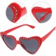 Kalp Taşlı Parti Gözlüğü Kırmızı