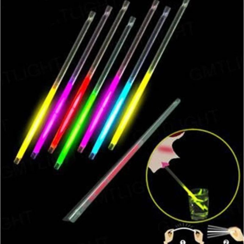 Karanlıkta Parlayan Glow Fosforlu Pipet 3 Renk 3 Adet Karanlıkta Parlayan Glow Fosforlu Pipet 3 Renk 3 Adet