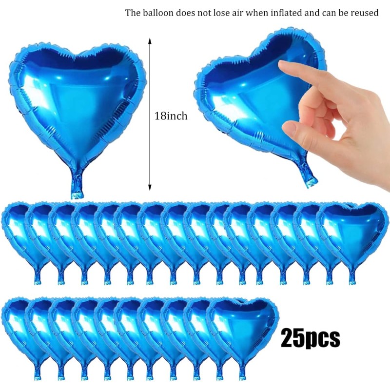 Metalize Mavi Kalp Folyo Balon