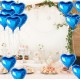 Metalize Mavi Kalp Folyo Balon