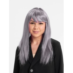 Platin Gri Gümüş Uzun Parti Peruğu