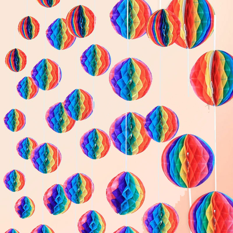 Rengarenk Kağıt Süs Fener 30 cm 1 adet Rengarenk Kağıt Süs Fener 30 cm 1 adet