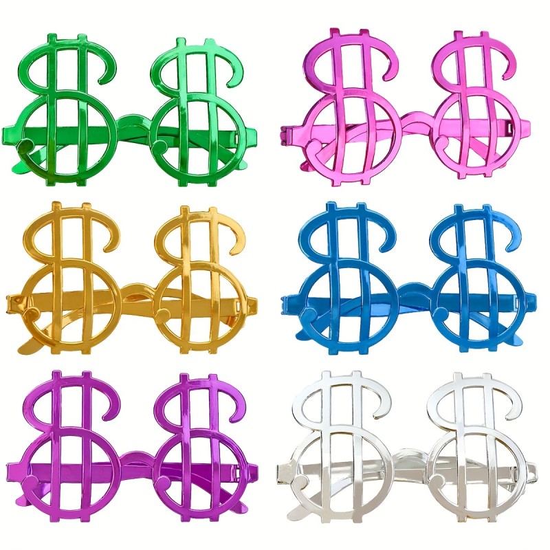 Dolar Şekilli Metalize Parti Gözlüğü 6 Adet Dolar Şekilli Metalize Parti Gözlüğü 6 Adet