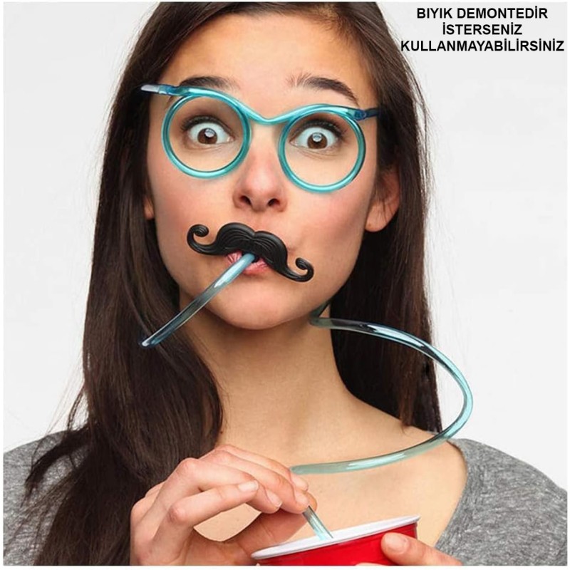 Pipetli Parti GözlüğüMavi Renk