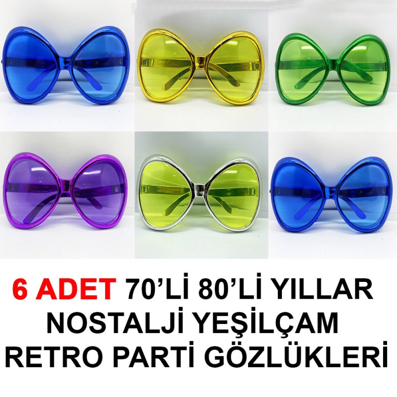 Yeşilçam Retro Parti Gözlükleri 6 Adet Yeşilçam Retro Parti Gözlükleri 6 Adet