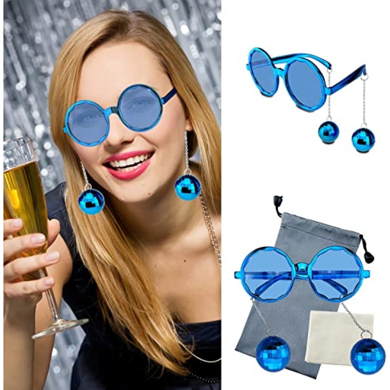 Mavi Disko Toplu Küpeli Parti Gözlüğü