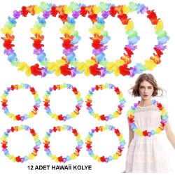 Hawaii Çiçekli Boyun Kolyesi 12 Adet