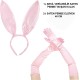 Saten Kaplama Soft Pembe Eldiven ve Tavşan Kulak 2li Set