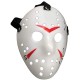Beyaz Kırmızı Çizgili Tam Yüz Hokey Maskesi