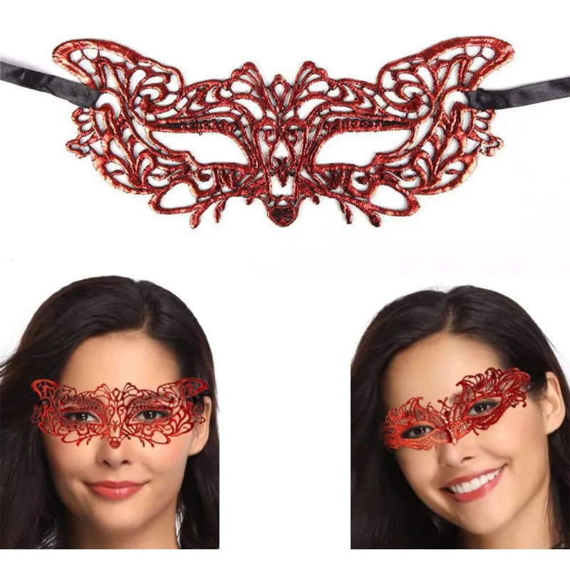 Kırmızı Dantel Masquerade Maskesi 9 No Kırmızı Dantel Masquerade Maskesi 9 No