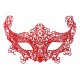 Kırmızı Renk Dantel Örgü İşlemeli Parti Maskesi Model 3